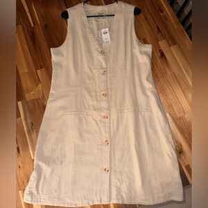 Abercrombie & Fitch “Mara” Linen-Blend Vest Mini Dress